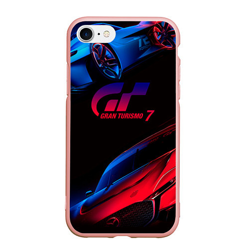 Чехол iPhone 7/8 матовый Gran Turismo 7 / 3D-Светло-розовый – фото 1