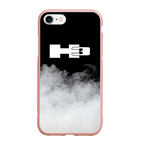 Чехол iPhone 7/8 матовый Hummer дым / 3D-Светло-розовый – фото 1