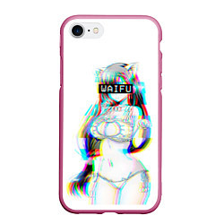 Чехол iPhone 7/8 матовый Кошкодевочка Waifu, цвет: 3D-малиновый