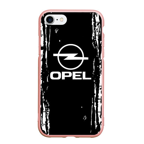 Чехол iPhone 7/8 матовый Opel соты / 3D-Светло-розовый – фото 1