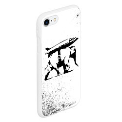 Чехол iPhone 7/8 матовый BANKSY - СЛОН Краска, цвет: 3D-белый — фото 2