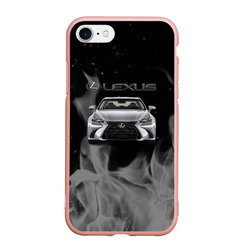 Чехол iPhone 7/8 матовый Lexus лексус огонь / 3D-Светло-розовый – фото 1