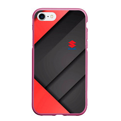 Чехол iPhone 7/8 матовый SUZUKI abstraction, цвет: 3D-малиновый