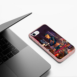 Чехол iPhone 7/8 матовый Vi Cyberpunk2077, цвет: 3D-светло-розовый — фото 2