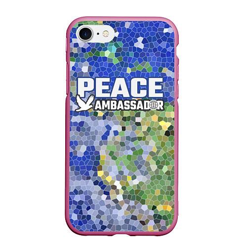 Чехол iPhone 7/8 матовый Peace Ambassador Посол мира / 3D-Малиновый – фото 1