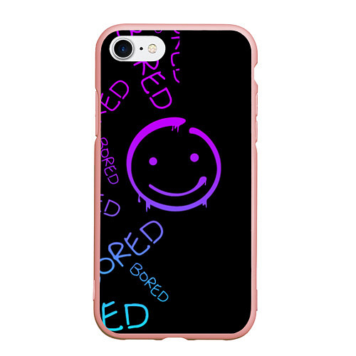 Чехол iPhone 7/8 матовый Neon Bored Half pattern / 3D-Светло-розовый – фото 1