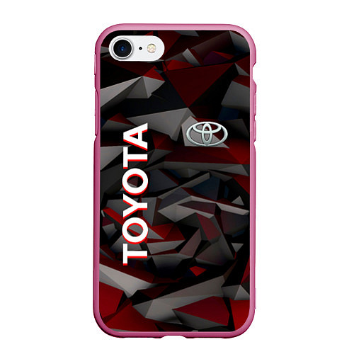 Чехол iPhone 7/8 матовый Toyota тойота abstraction / 3D-Малиновый – фото 1