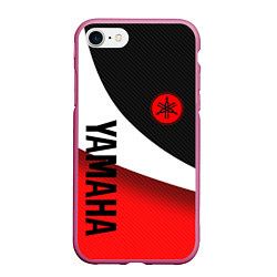 Чехол iPhone 7/8 матовый ЯМАХА - СПОРТИВНЫЙ КАРБОН, цвет: 3D-малиновый