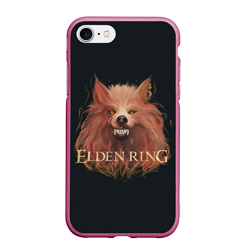 Чехол iPhone 7/8 матовый Алый волк из Elden Ring / 3D-Малиновый – фото 1