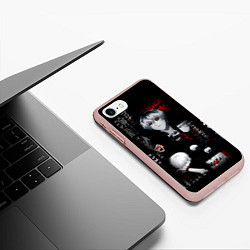 Чехол iPhone 7/8 матовый Токийский Гуль Иероглифы Tokyo Ghoul, цвет: 3D-светло-розовый — фото 2