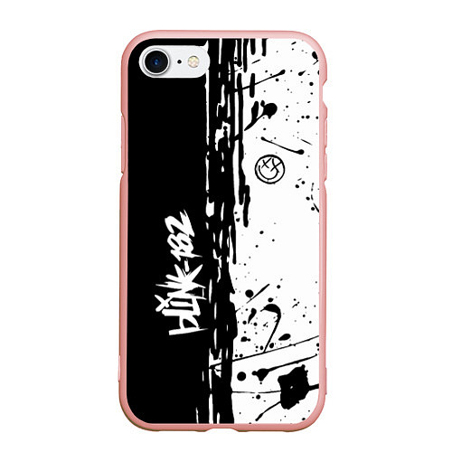 Чехол iPhone 7/8 матовый Blink 182 БРЫЗГИ / 3D-Светло-розовый – фото 1