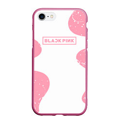 Чехол iPhone 7/8 матовый Black pink, цвет: 3D-малиновый