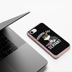 Чехол iPhone 7/8 матовый Забавный Недовольный Кот, цвет: 3D-светло-розовый — фото 2