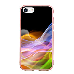 Чехол iPhone 7/8 матовый Цветной дым Color pattern, цвет: 3D-светло-розовый