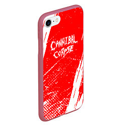 Чехол iPhone 7/8 матовый Cannibal corpse труп каннибала, цвет: 3D-малиновый — фото 2