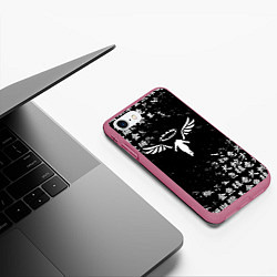 Чехол iPhone 7/8 матовый WALHALLA TEAM BLACK WHITE ЛОГО ТОКИЙСКИЕ МСТИТЕЛИ, цвет: 3D-малиновый — фото 2