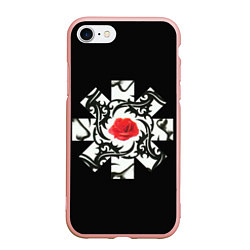 Чехол iPhone 7/8 матовый RHCP Logo Red Rose, цвет: 3D-светло-розовый
