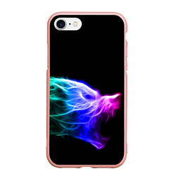 Чехол iPhone 7/8 матовый Wolf Grin Волк Оскал Неон Neon, цвет: 3D-светло-розовый