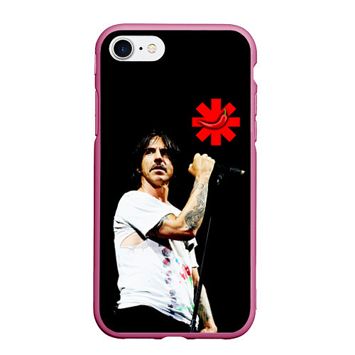 Чехол iPhone 7/8 матовый Red Hot Chili Peppers RHCP / 3D-Малиновый – фото 1