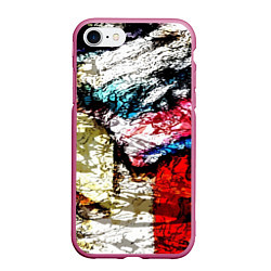 Чехол iPhone 7/8 матовый Fashion pattern Abstraction Impression, цвет: 3D-малиновый