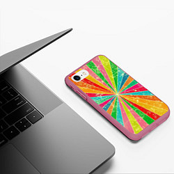 Чехол iPhone 7/8 матовый Геометрический паттерн Retro, цвет: 3D-малиновый — фото 2