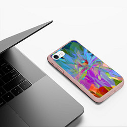 Чехол iPhone 7/8 матовый Abstract color pattern Summer 2022, цвет: 3D-светло-розовый — фото 2