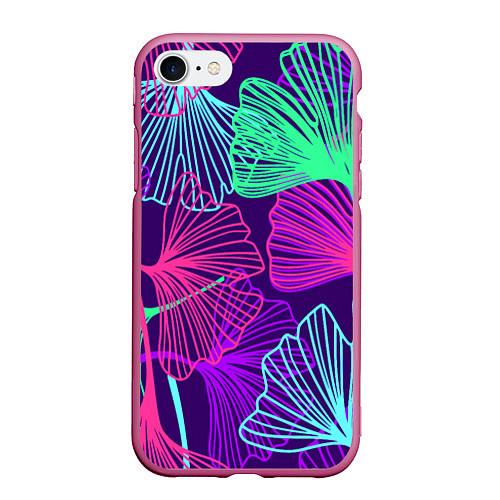 Чехол iPhone 7/8 матовый Neon color pattern Fashion 2023 / 3D-Малиновый – фото 1