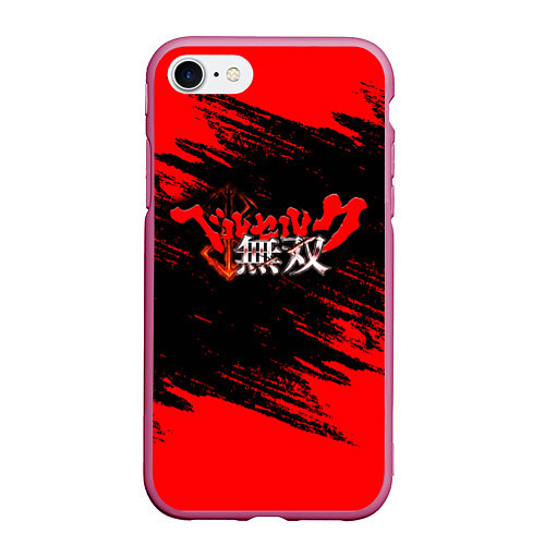 Чехол iPhone 7/8 матовый BERSERK БЕРСЕРК ЛОГОТИП / 3D-Малиновый – фото 1