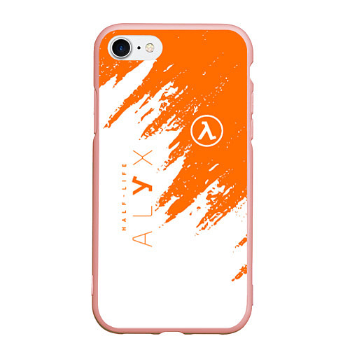 Чехол iPhone 7/8 матовый Half-life texture / 3D-Светло-розовый – фото 1