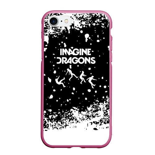 Чехол iPhone 7/8 матовый Imagine dragons rock / 3D-Малиновый – фото 1