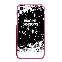 Чехол iPhone 7/8 матовый Imagine dragons rock, цвет: 3D-малиновый