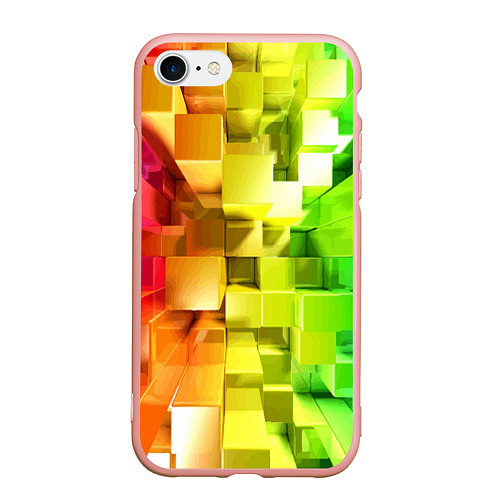 Чехол iPhone 7/8 матовый Геометрический паттерн 3D Neon / 3D-Светло-розовый – фото 1