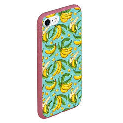 Чехол iPhone 7/8 матовый Banana pattern Summer Fashion 2022, цвет: 3D-малиновый — фото 2