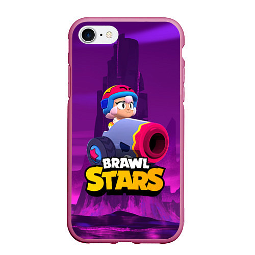 Чехол iPhone 7/8 матовый BrawlStars Бонни с пушкой Bonny / 3D-Малиновый – фото 1