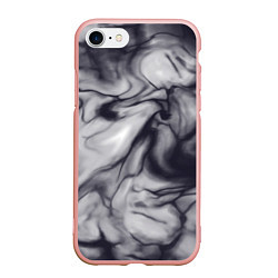 Чехол iPhone 7/8 матовый Бело-черный тай-дай, цвет: 3D-светло-розовый