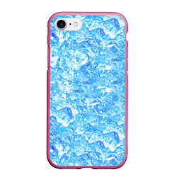 Чехол iPhone 7/8 матовый Сапфировые Кубики Льда, цвет: 3D-малиновый