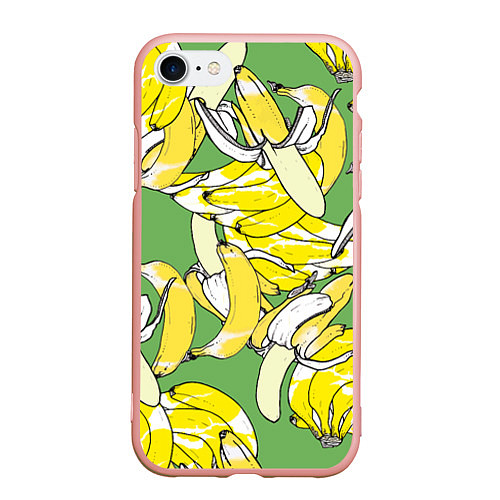 Чехол iPhone 7/8 матовый Banana pattern Summer Food / 3D-Светло-розовый – фото 1