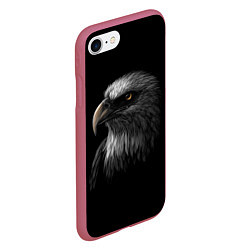 Чехол iPhone 7/8 матовый Голова хищного орла, цвет: 3D-малиновый — фото 2