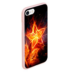 Чехол iPhone 7/8 матовый Flower Neon Fashion 2035 Flame, цвет: 3D-светло-розовый — фото 2