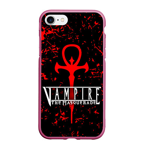 Чехол iPhone 7/8 матовый Vampire The Masquerade Bloodlines / 3D-Малиновый – фото 1