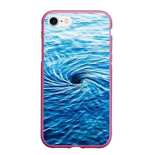 Чехол iPhone 7/8 матовый Водоворот Океан / 3D-Малиновый – фото 1