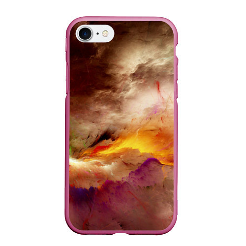 Чехол iPhone 7/8 матовый Красочная пасмурность / 3D-Малиновый – фото 1