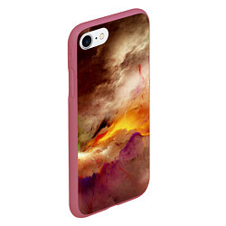 Чехол iPhone 7/8 матовый Красочная пасмурность, цвет: 3D-малиновый — фото 2