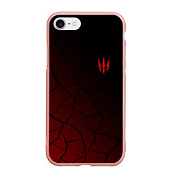 Чехол iPhone 7/8 матовый THE WITCHER КОГОТЬ ТРЕЩИНЫ, цвет: 3D-светло-розовый