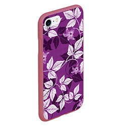 Чехол iPhone 7/8 матовый Фиолетовый вьюнок, цвет: 3D-малиновый — фото 2