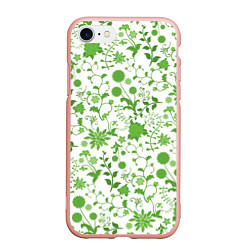 Чехол iPhone 7/8 матовый Зелёное поле, цвет: 3D-светло-розовый