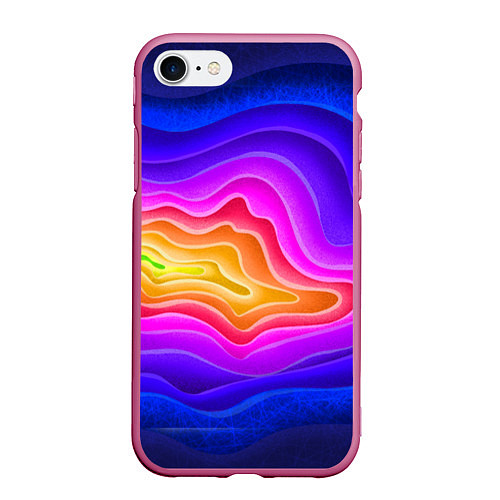 Чехол iPhone 7/8 матовый Растекание красок / 3D-Малиновый – фото 1