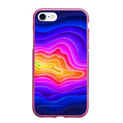 Чехол iPhone 7/8 матовый Растекание красок, цвет: 3D-малиновый