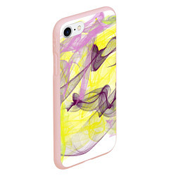 Чехол iPhone 7/8 матовый Абстракция Желтый и розовый Дополнение Коллекция G, цвет: 3D-светло-розовый — фото 2