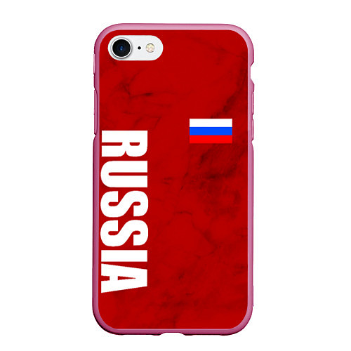 Чехол iPhone 7/8 матовый RUSSIA - RED EDITION - SPORTWEAR / 3D-Малиновый – фото 1